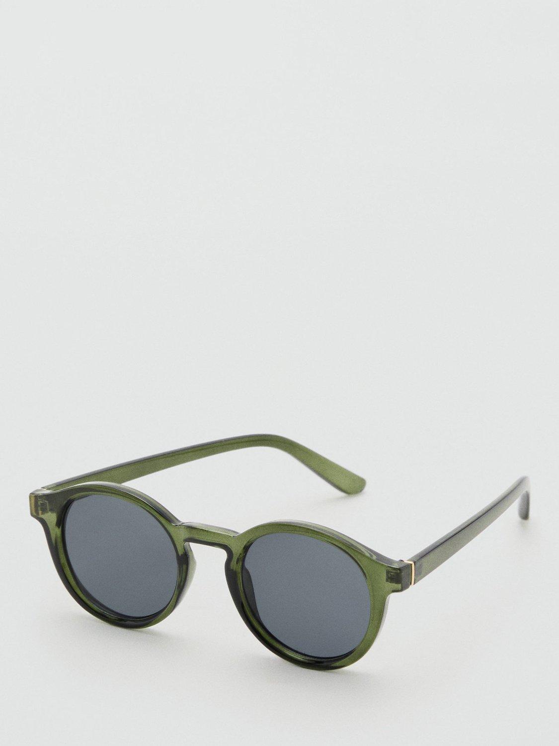 Product image 2 of 4, which shows Mango Justin Round Frame Sunglasses, Beige/Khaki, One Size