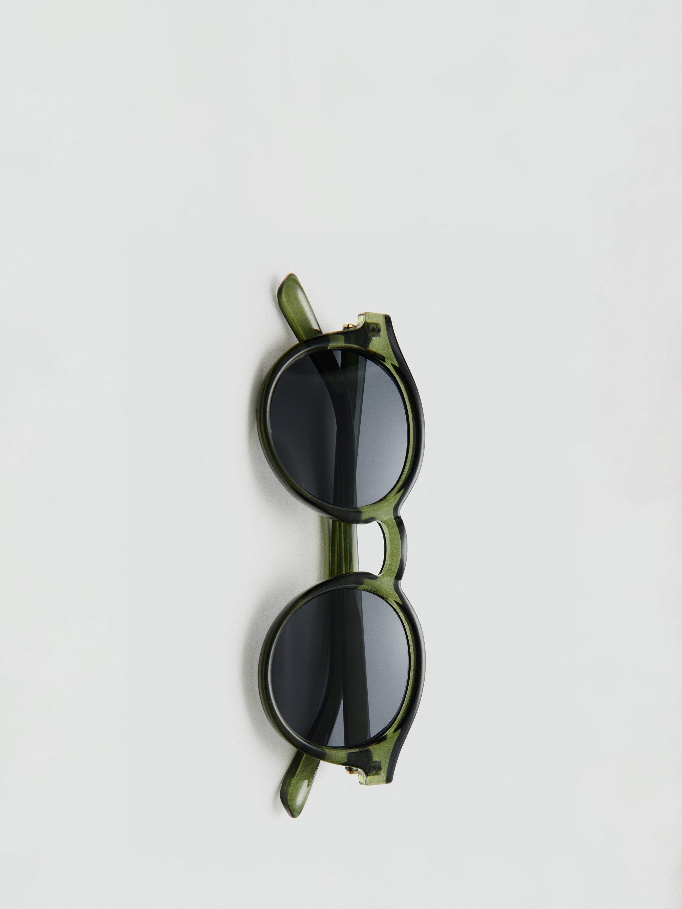 Product image 4 of 4, which shows Mango Justin Round Frame Sunglasses, Beige/Khaki, One Size
