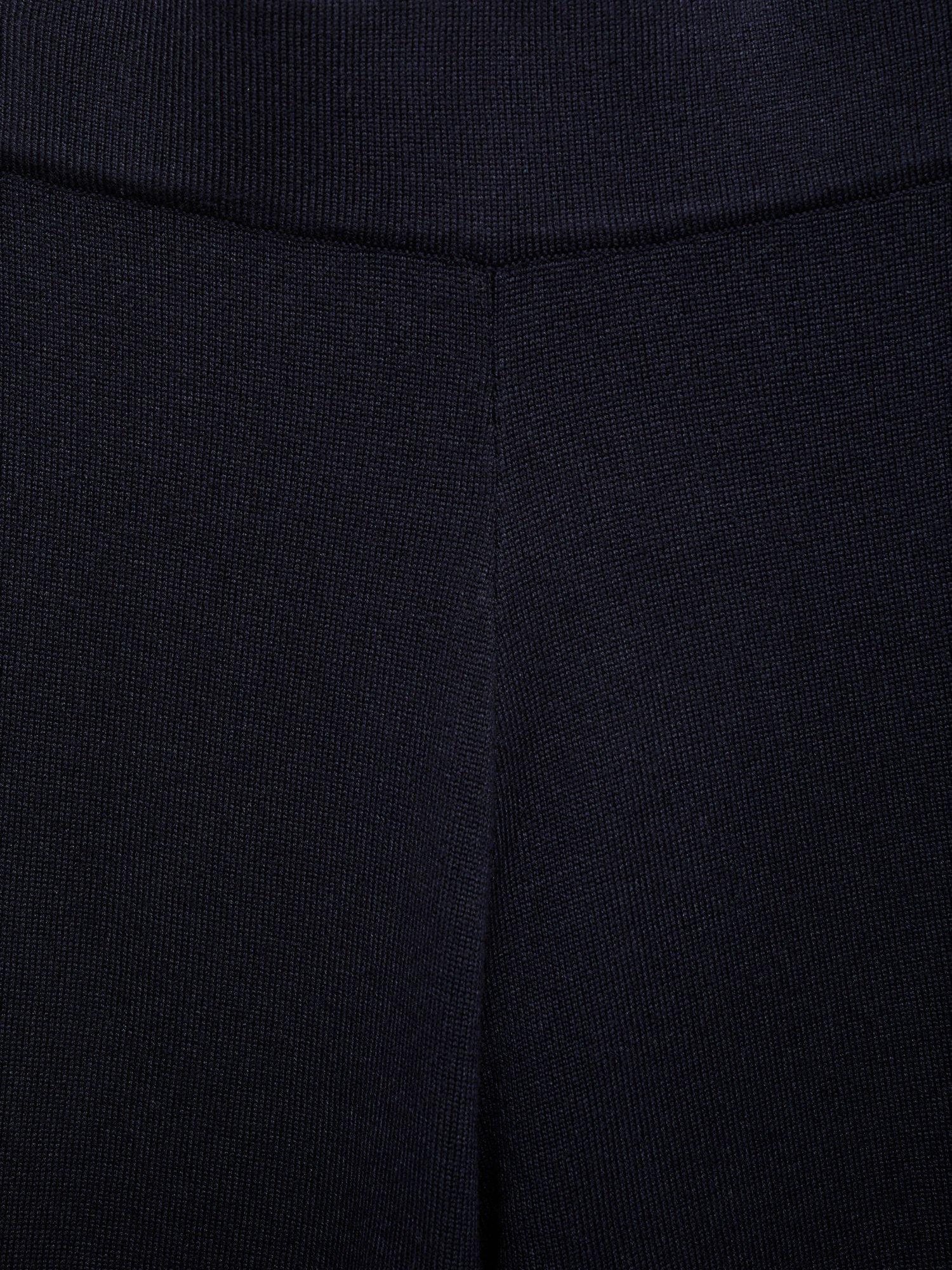 Product image 9 of 9, which shows Mango Almibi Fine Knit Wide Leg Trousers, Navy, L