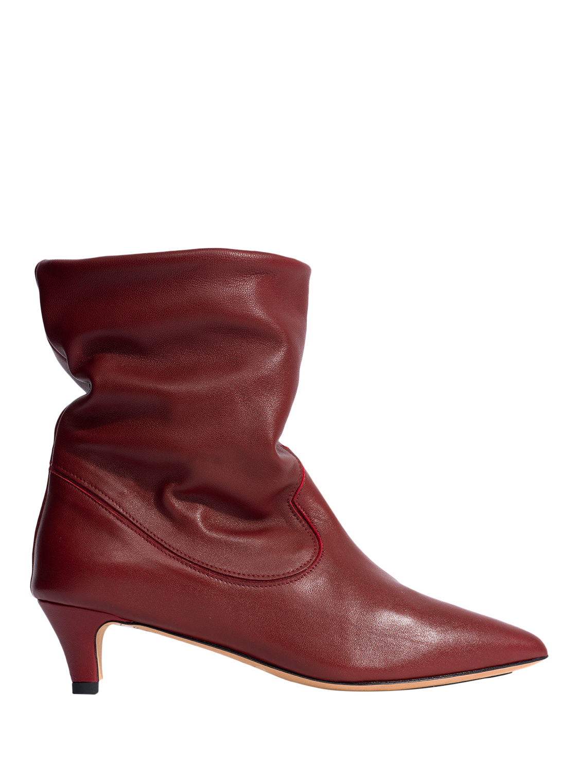 Product image 1 of 5, which shows Anonymous Copenhagen Hicha 40 Silky Leather Ankle Boots, Red, EU39