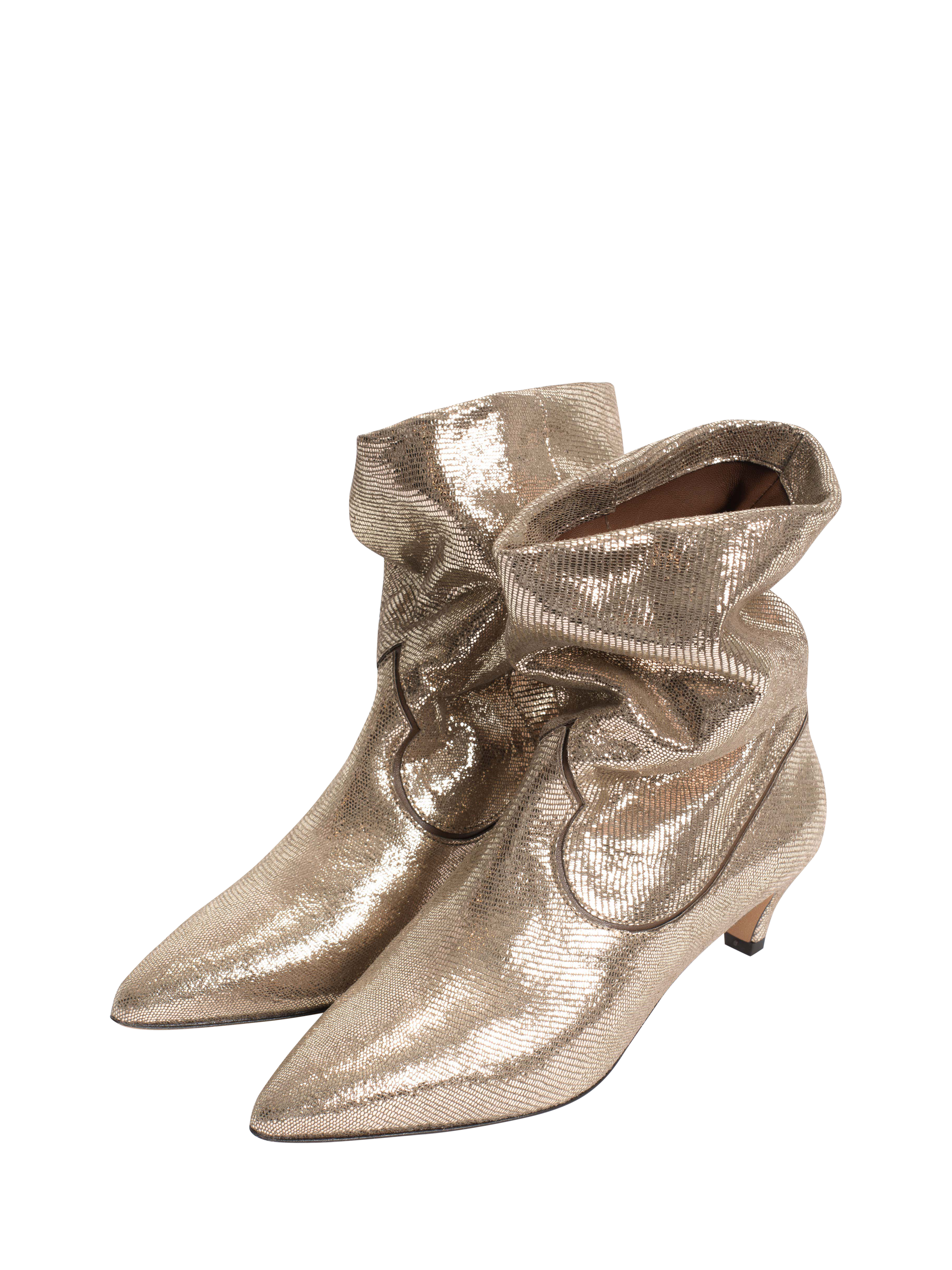 Product image 3 of 8, which shows Anonymous Copenhagen Hicha 40 Lizard Leather Ankle Boots, Champagne, EU37