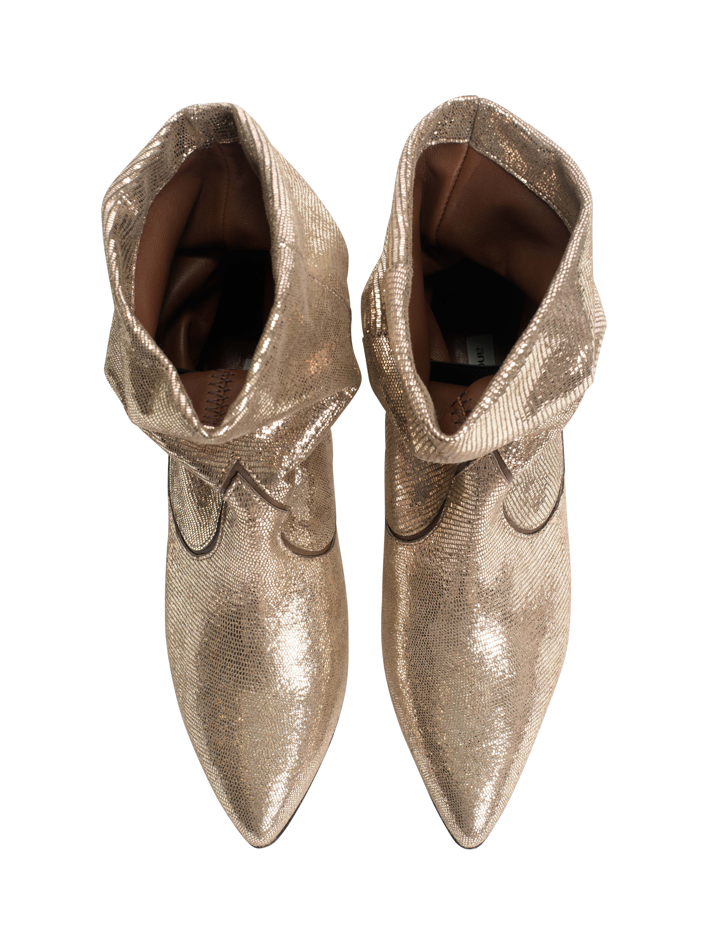 Product image 4 of 8, which shows Anonymous Copenhagen Hicha 40 Lizard Leather Ankle Boots, Champagne, EU37