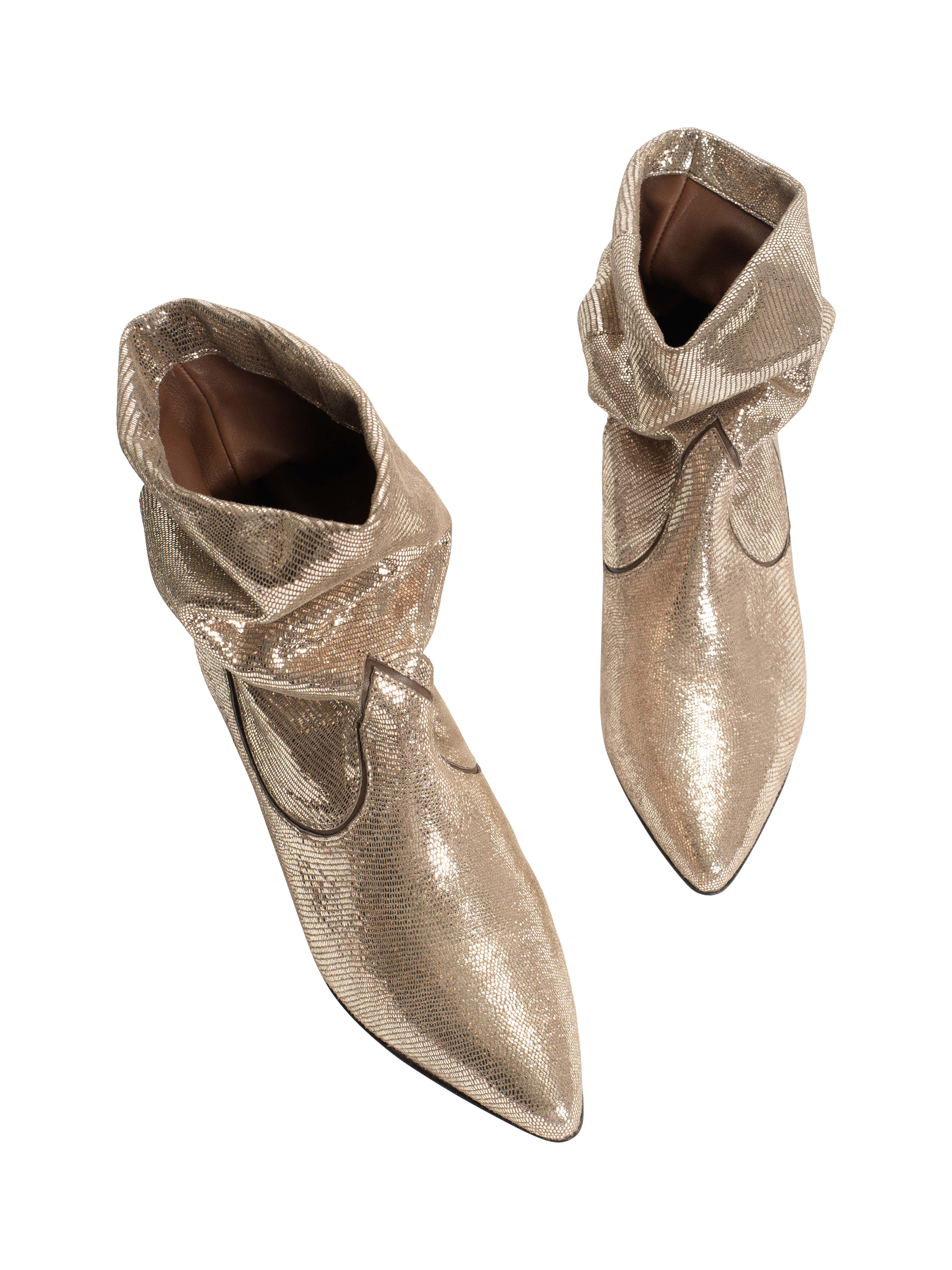 Product image 6 of 8, which shows Anonymous Copenhagen Hicha 40 Lizard Leather Ankle Boots, Champagne, EU37