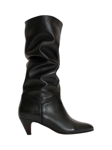 Anonymous Copenhagen Jasmina 50 Leather Stiletto Calf Boots, Black, Black