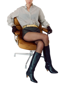 Anonymous Copenhagen Jasmina 50 Leather Stiletto Calf Boots, Black - view 2, Black