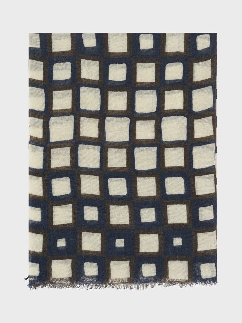 Product image 1 of 2, which shows Gerard Darel Romilly Check Pure Wool Scarf, Ink, One Size