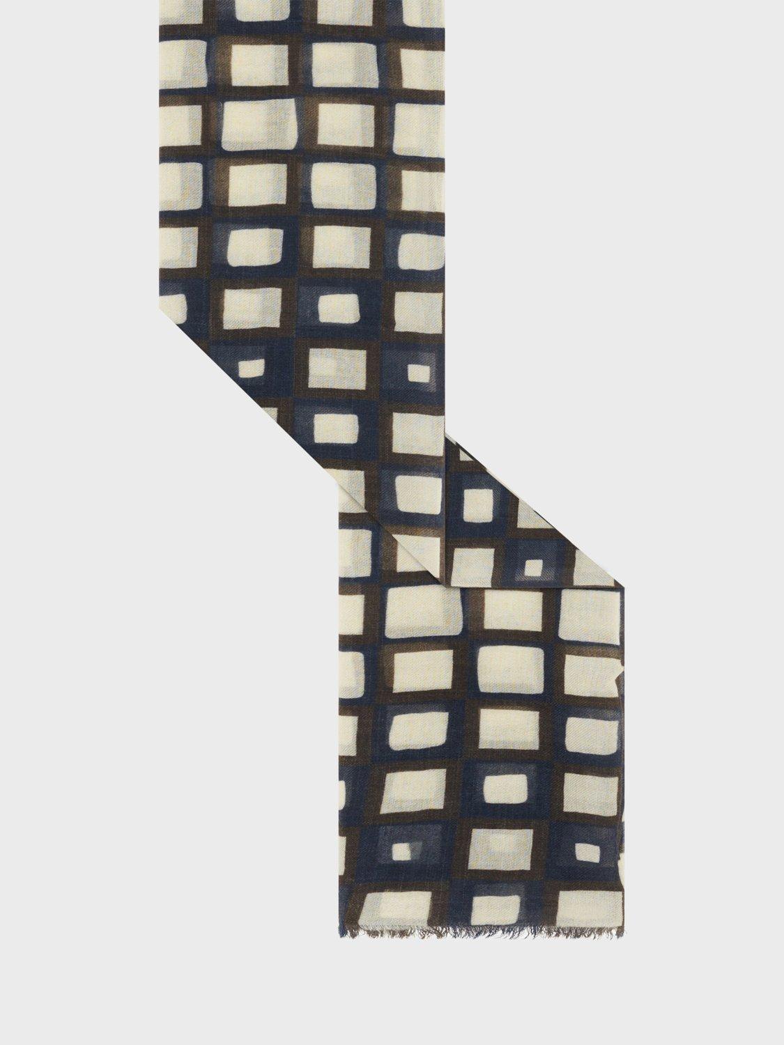 Product image 2 of 2, which shows Gerard Darel Romilly Check Pure Wool Scarf, Ink, One Size