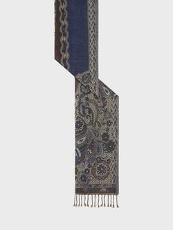 Gerard Darel Rianna Paisley Pure Wool Scarf, Indigo - view 2, Indigo