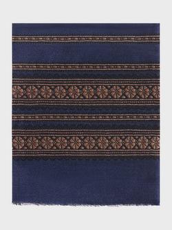 Gerard Darel Renata Embroidered Floral Wool Rich Scarf, Navy, Navy