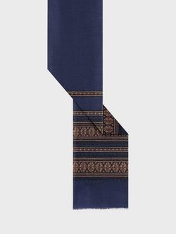 Gerard Darel Renata Embroidered Floral Wool Rich Scarf, Navy - view 2, Navy