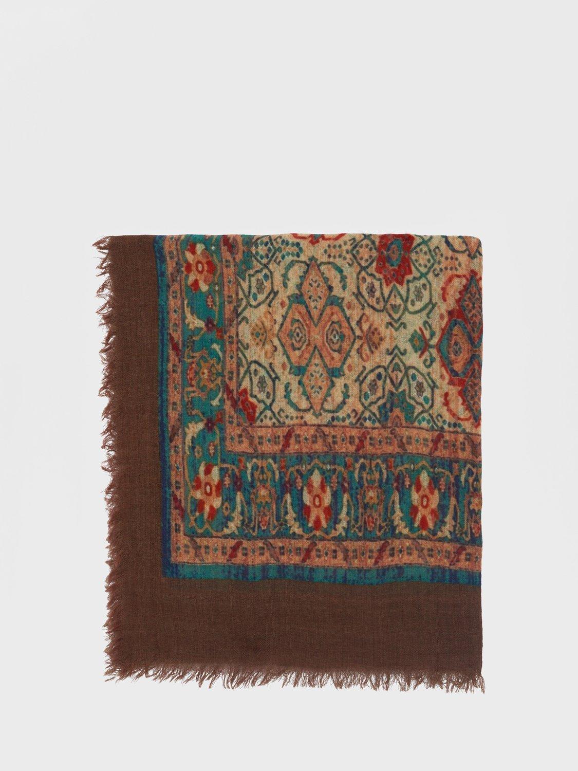 Product image 1 of 2, which shows Gerard Darel Ruby Floral Wool Blend Scarf, Brown, One Size