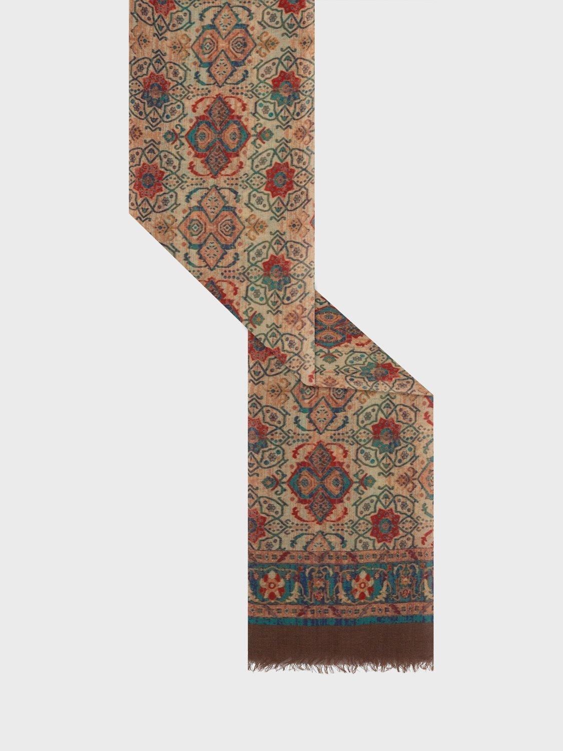 Product image 2 of 2, which shows Gerard Darel Ruby Floral Wool Blend Scarf, Brown, One Size