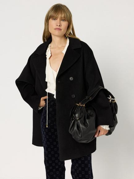 Gerard Darel Magalie Pure Wool Coat, Black, Black
