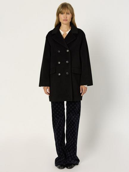 Gerard Darel Magalie Pure Wool Coat, Black - view 2, Black