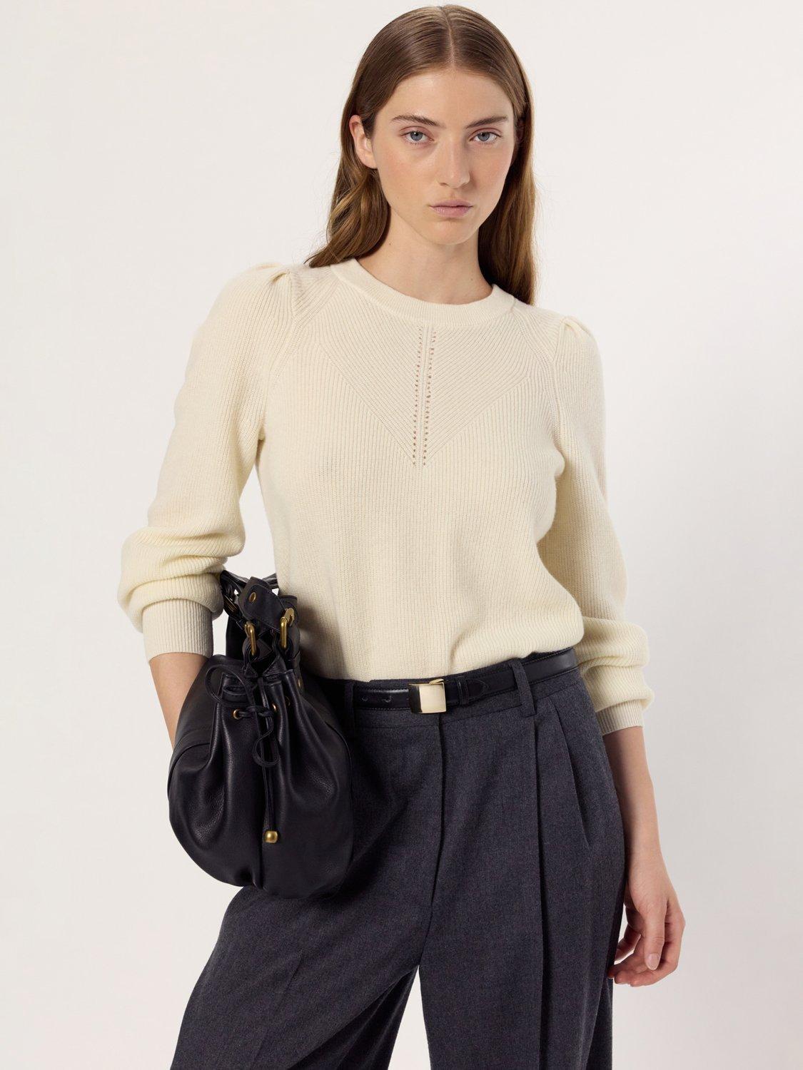 Product image 1 of 2, which shows Gerard Darel Evange Pullover Cardigan Vest, Ecru, 6