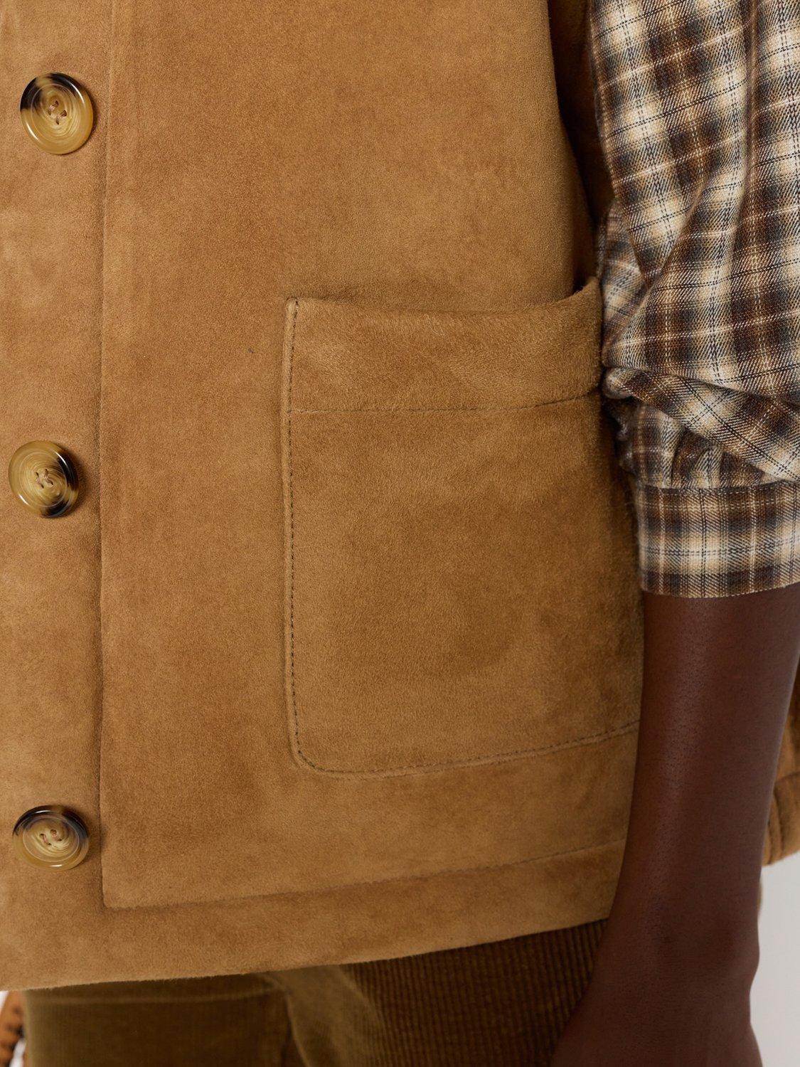 Product image 6 of 6, which shows Gerard Darel Melissa Leather Fur Gilet, Camel, 10