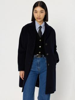 Gerard Darel Minaelle Longline Wool Overcoat, Navy