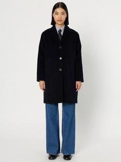 Gerard Darel Minaelle Longline Wool Overcoat - view 2, Navy