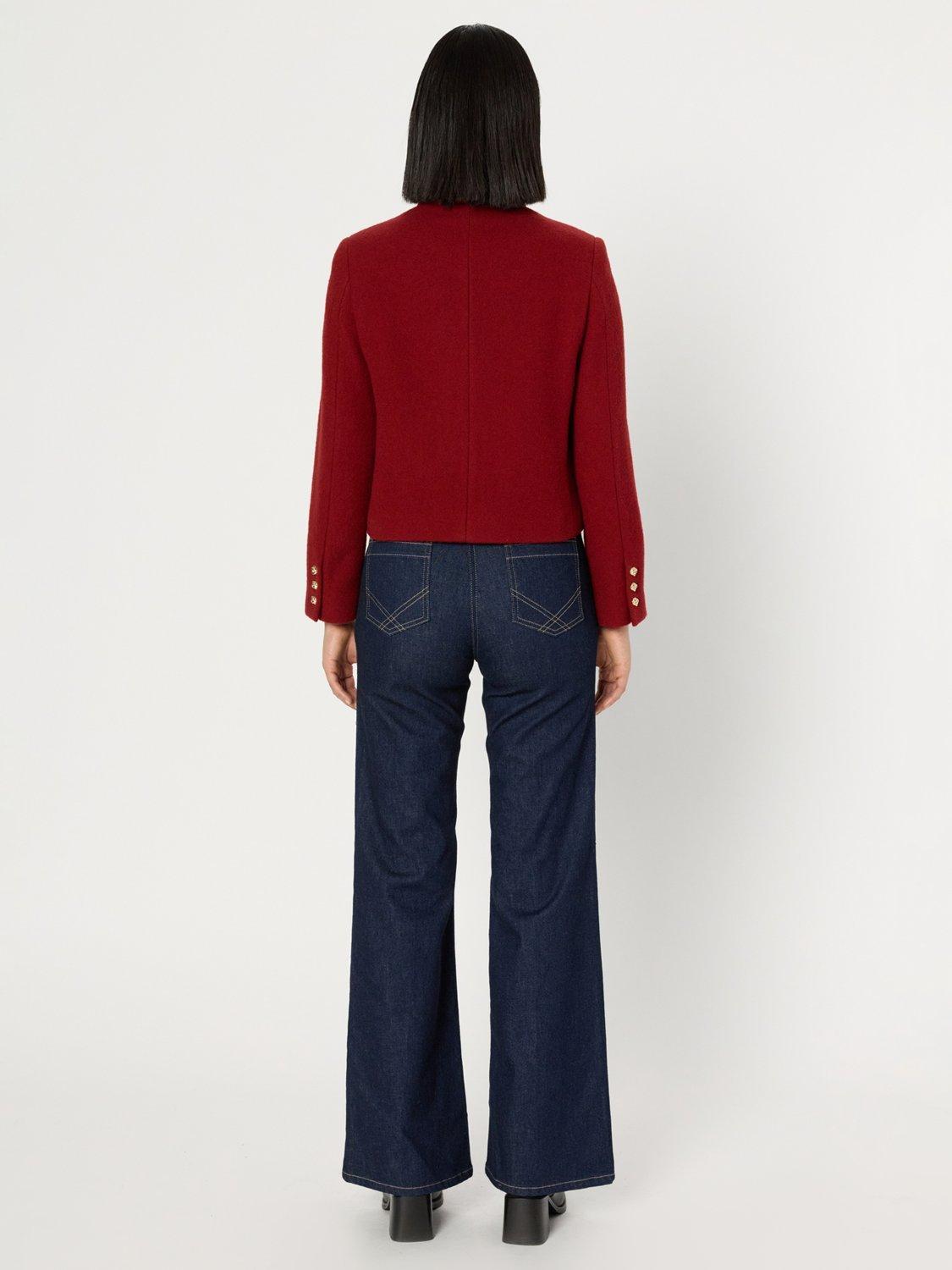 Product image 3 of 11, which shows Gerard Darel Nova Long Sleeve Wool Blazer Jacket, Red, 6