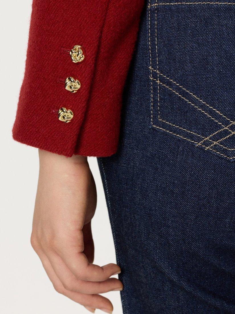 Product image 7 of 11, which shows Gerard Darel Nova Long Sleeve Wool Blazer Jacket, Red, 6