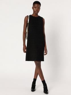 Gerard Darel Knee Length A-Line Cotton Blend Dress, Black