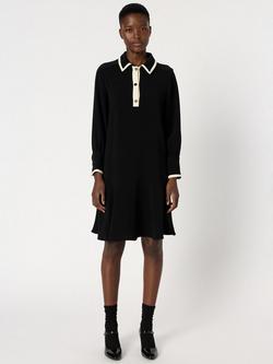 Gerard Darel Livia A-Line Knee Length Collared Dress - view 2, Black