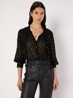 Gerard Darel Andree Classic Polka Dot Blouse, Black