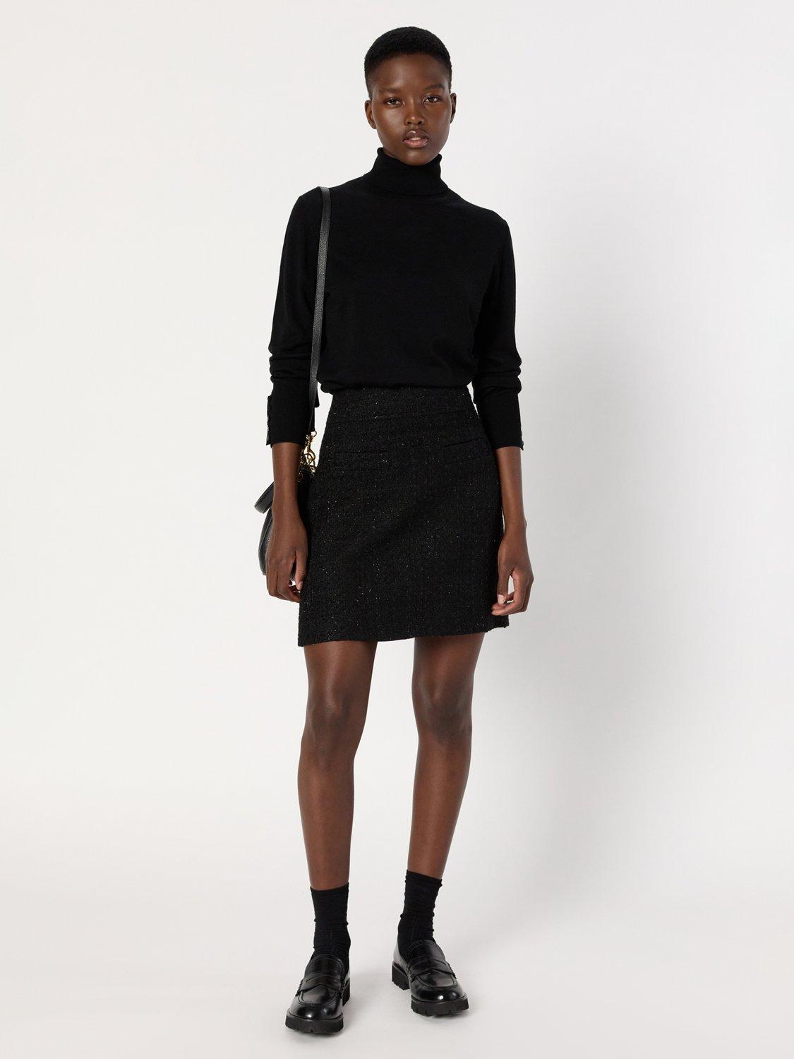 Product image 1 of 6, which shows Gerard Darel Bara Cotton Blend A Line Mini Skirt, Black, 16