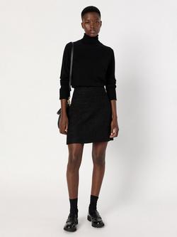 Gerard Darel Bara Cotton Blend A Line Mini Skirt, Black