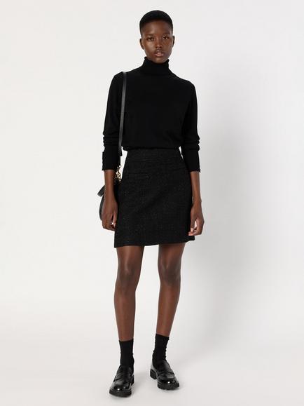 Gerard Darel Bara Cotton Blend A Line Mini Skirt, Black