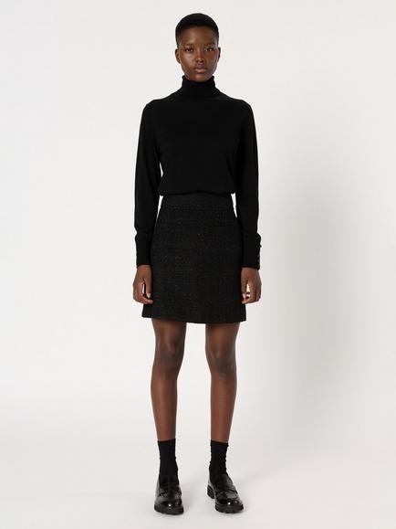 Gerard Darel Bara Cotton Blend A Line Mini Skirt - view 2, Black