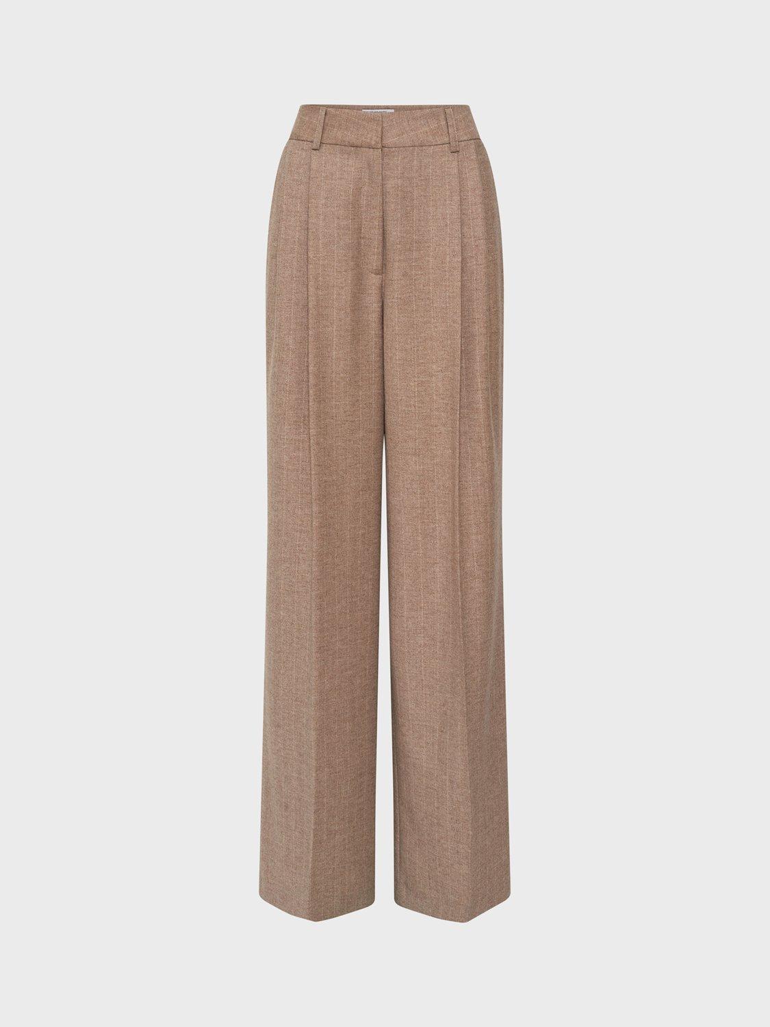 Product image 1 of 2, which shows Gerard Darel Coline Wool Mid Rise Tailored Trousers, Sand, 10