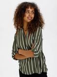 KAFFE Stridy Stripe Long Sleeve V Neck Blouse