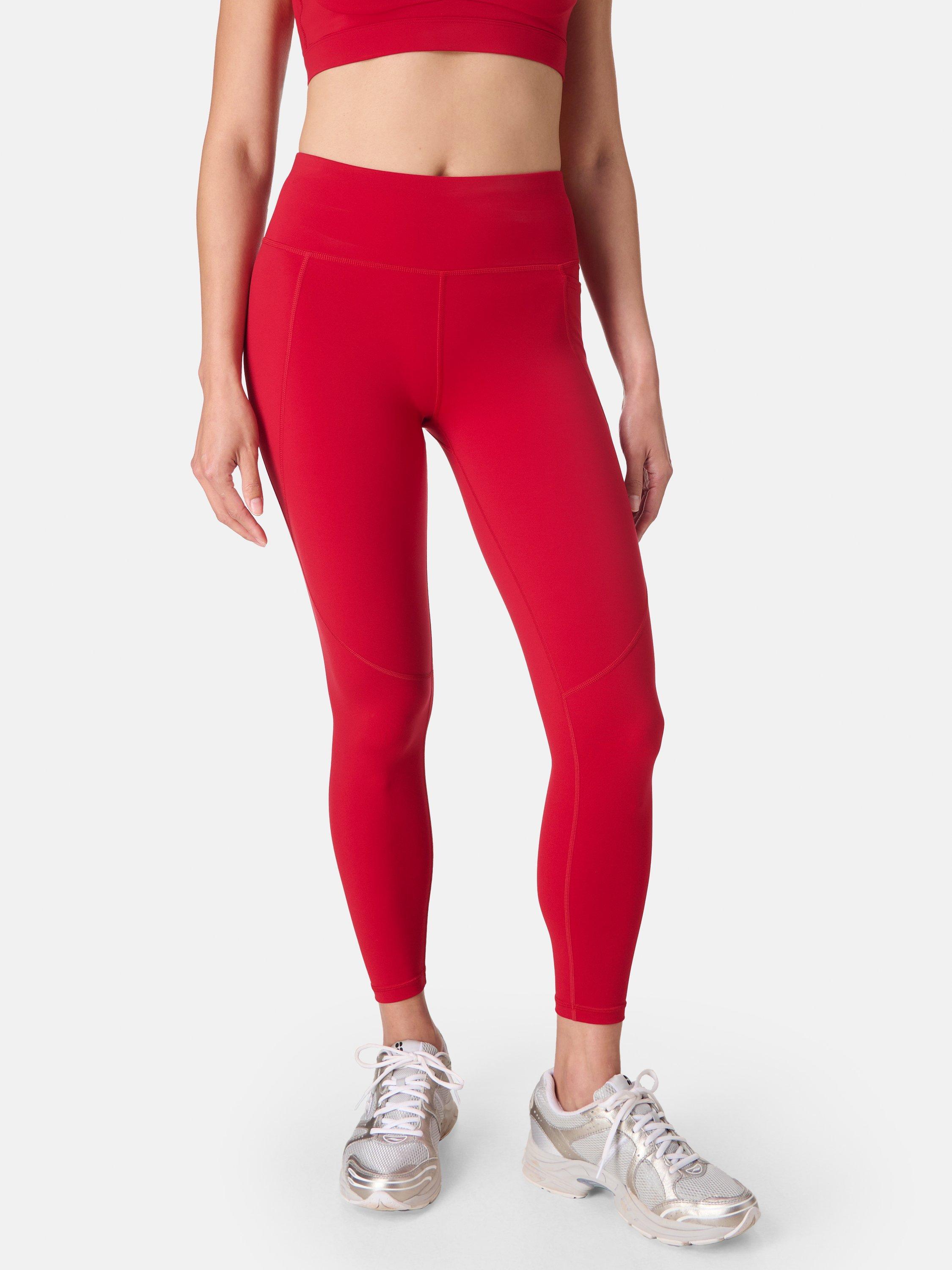 Product image 1 of 9, which shows Sweaty Betty Power 7/8 Gym Leggings, Pepper Red, XL