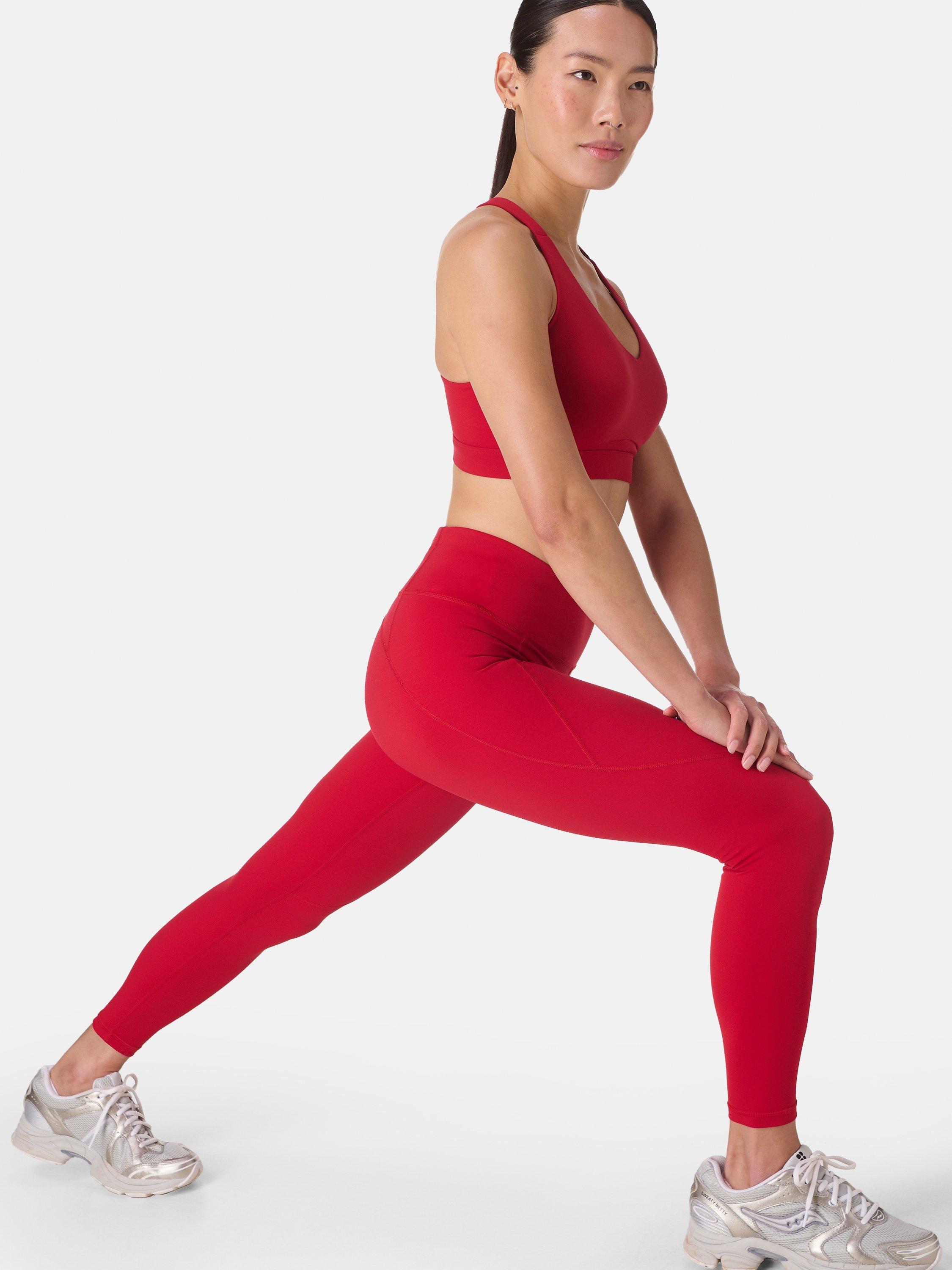Product image 2 of 9, which shows Sweaty Betty Power 7/8 Gym Leggings, Pepper Red, XL
