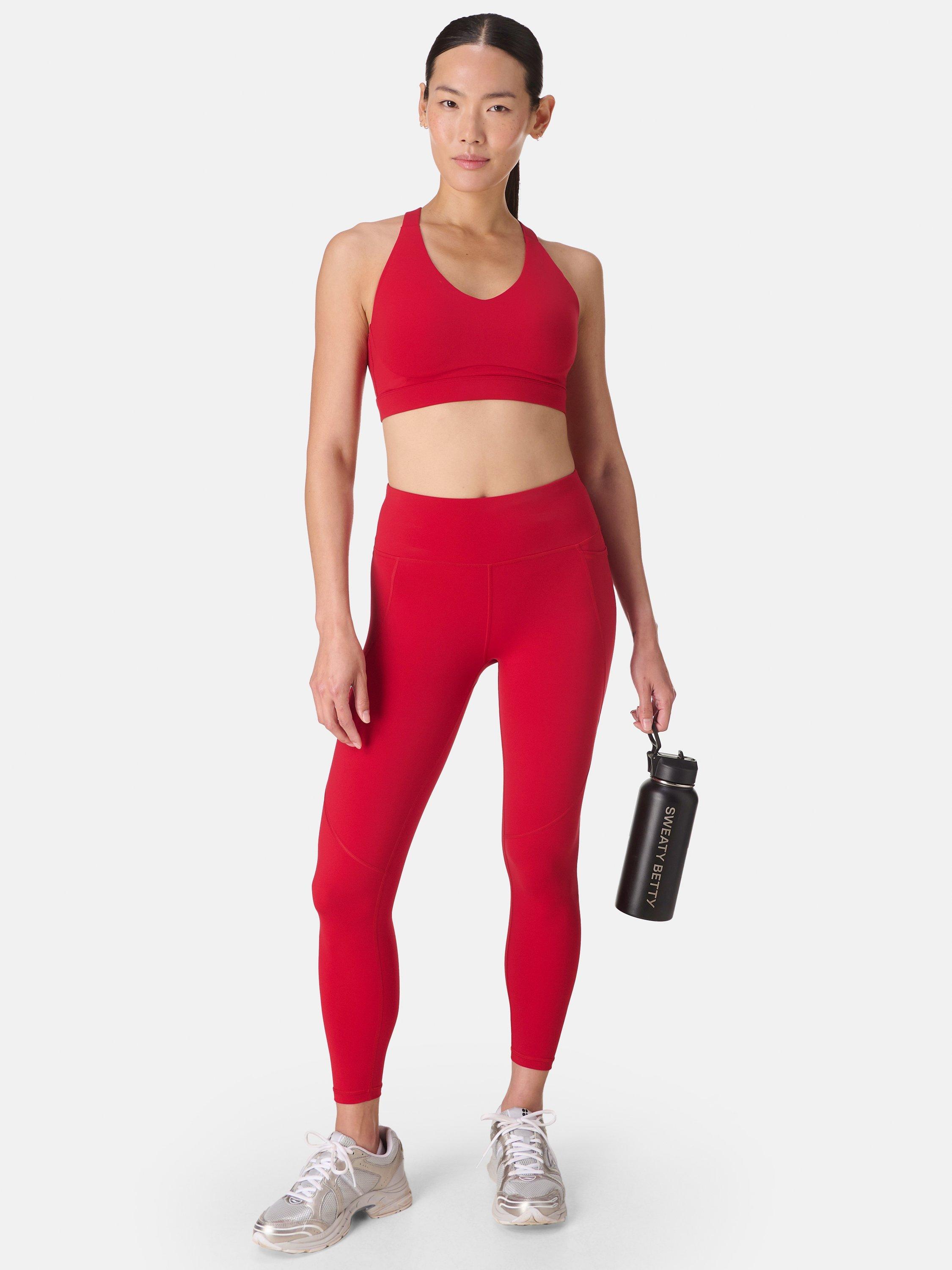 Product image 3 of 9, which shows Sweaty Betty Power 7/8 Gym Leggings, Pepper Red, XL