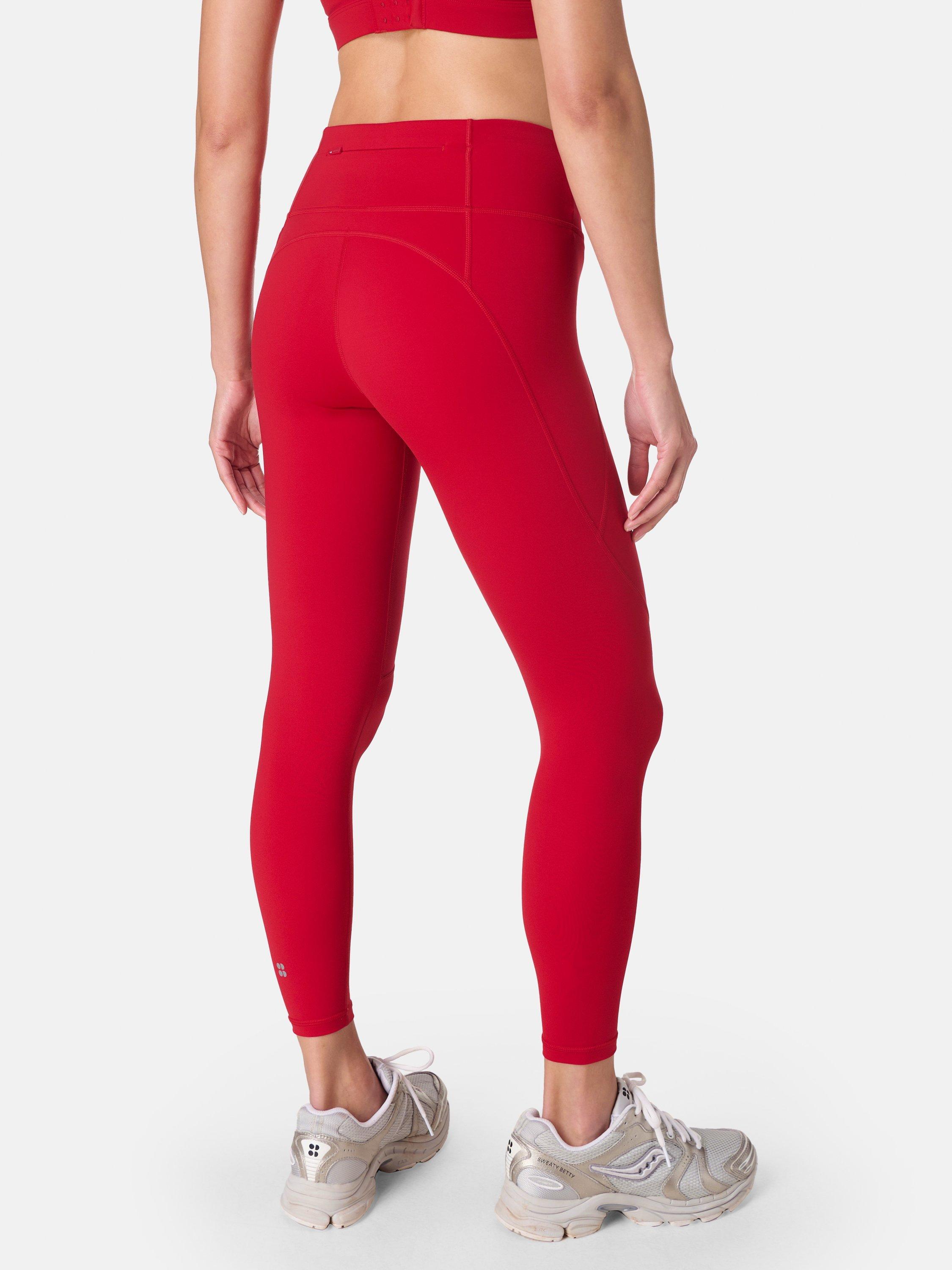 Product image 4 of 9, which shows Sweaty Betty Power 7/8 Gym Leggings, Pepper Red, XL
