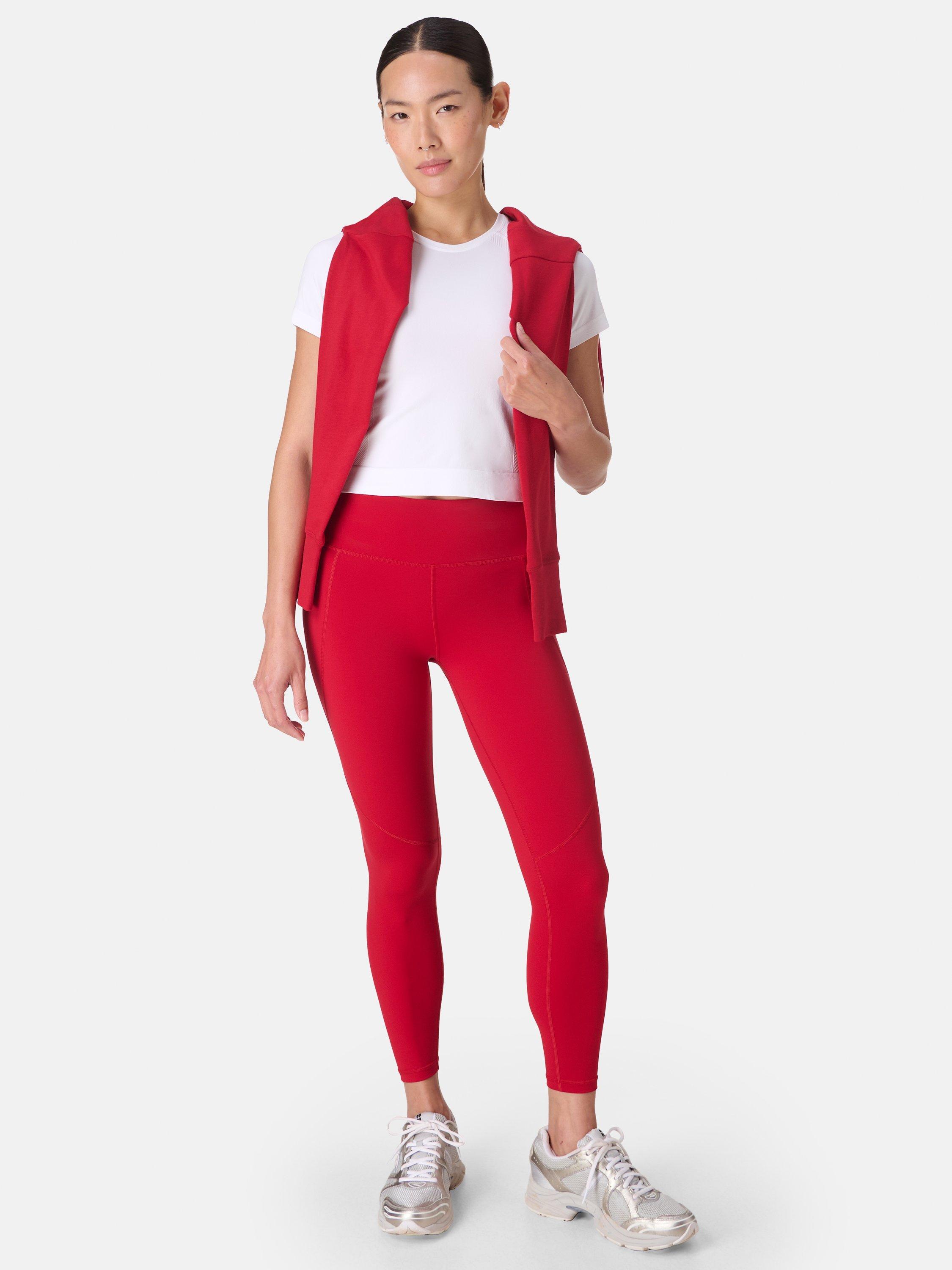 Product image 5 of 9, which shows Sweaty Betty Power 7/8 Gym Leggings, Pepper Red, XL