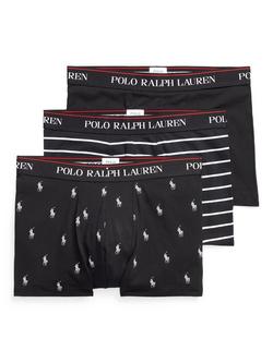 Ralph Lauren Mixed Cotton Blend Trunks, Pack of 3, Black Black