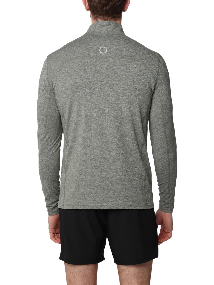 Product image 2 of 6, which shows REFLO Purus Long Sleeve Zip Neck Performance Midlayer Top, Pine Green Marl, XXL