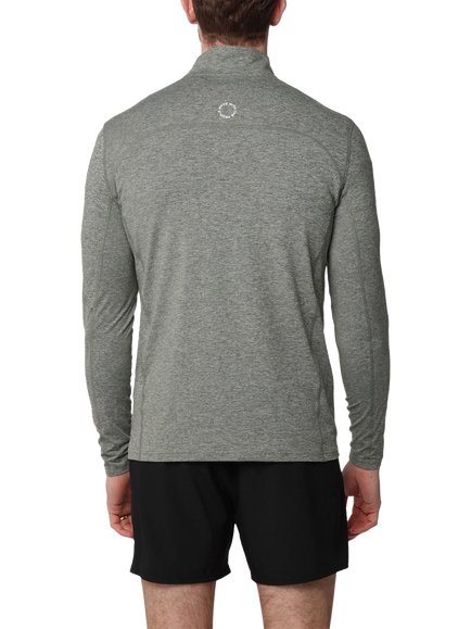 REFLO Purus Long Sleeve Zip Neck Performance Midlayer Top - view 2, Pine Green Marl