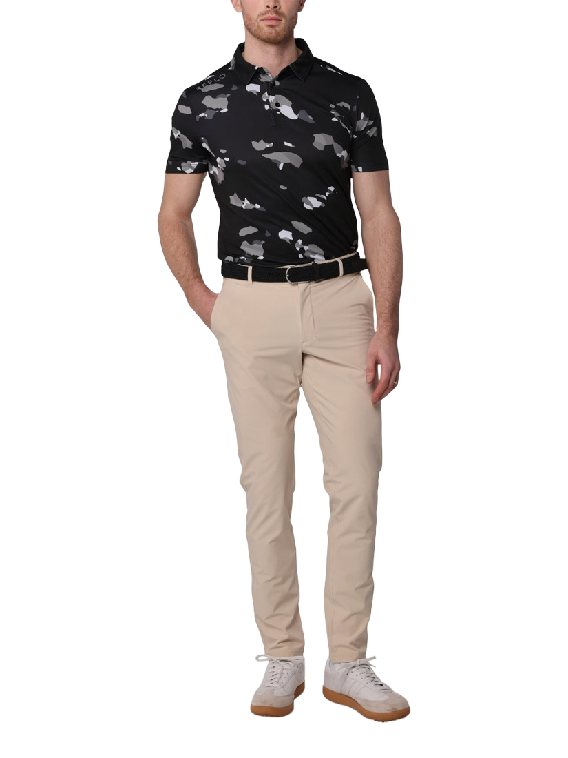 Product image 3 of 6, which shows REFLO Tagus Short Sleeve Recycled Polo Shirt, Black, S