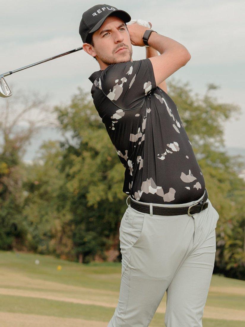 Product image 6 of 6, which shows REFLO Tagus Short Sleeve Recycled Polo Shirt, Black, S