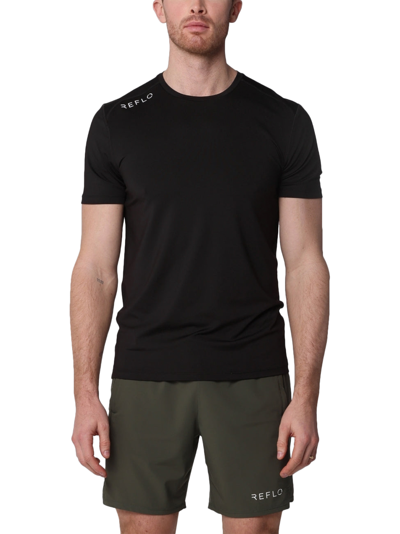 Product image 1 of 6, which shows REFLO Braan Solar Recycled T-Shirt, Black, S
