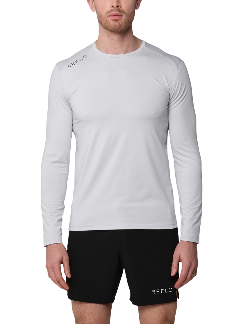 Product image 1 of 6, which shows REFLO Jurua Long Sleeve Performance Top, Mist Grey, XL