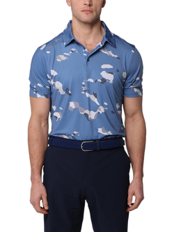 REFLO Tagus Short Sleeve Recycled Polo Shirt, Coronet Blue/White