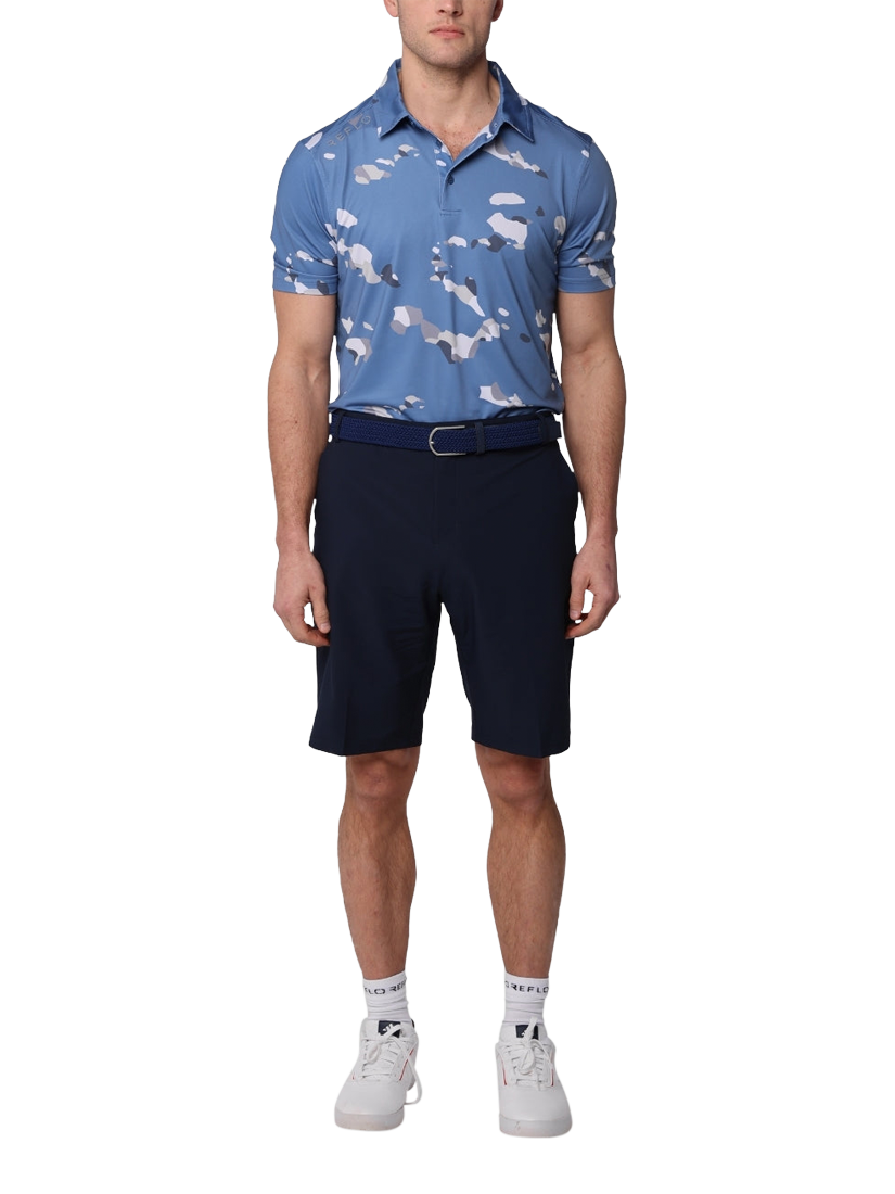 Product image 3 of 6, which shows REFLO Tagus Short Sleeve Recycled Polo Shirt, Coronet Blue/White, S