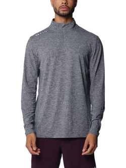 REFLO Purus Long Sleeve Zip Neck Performance Midlayer Top, Caviar Marl