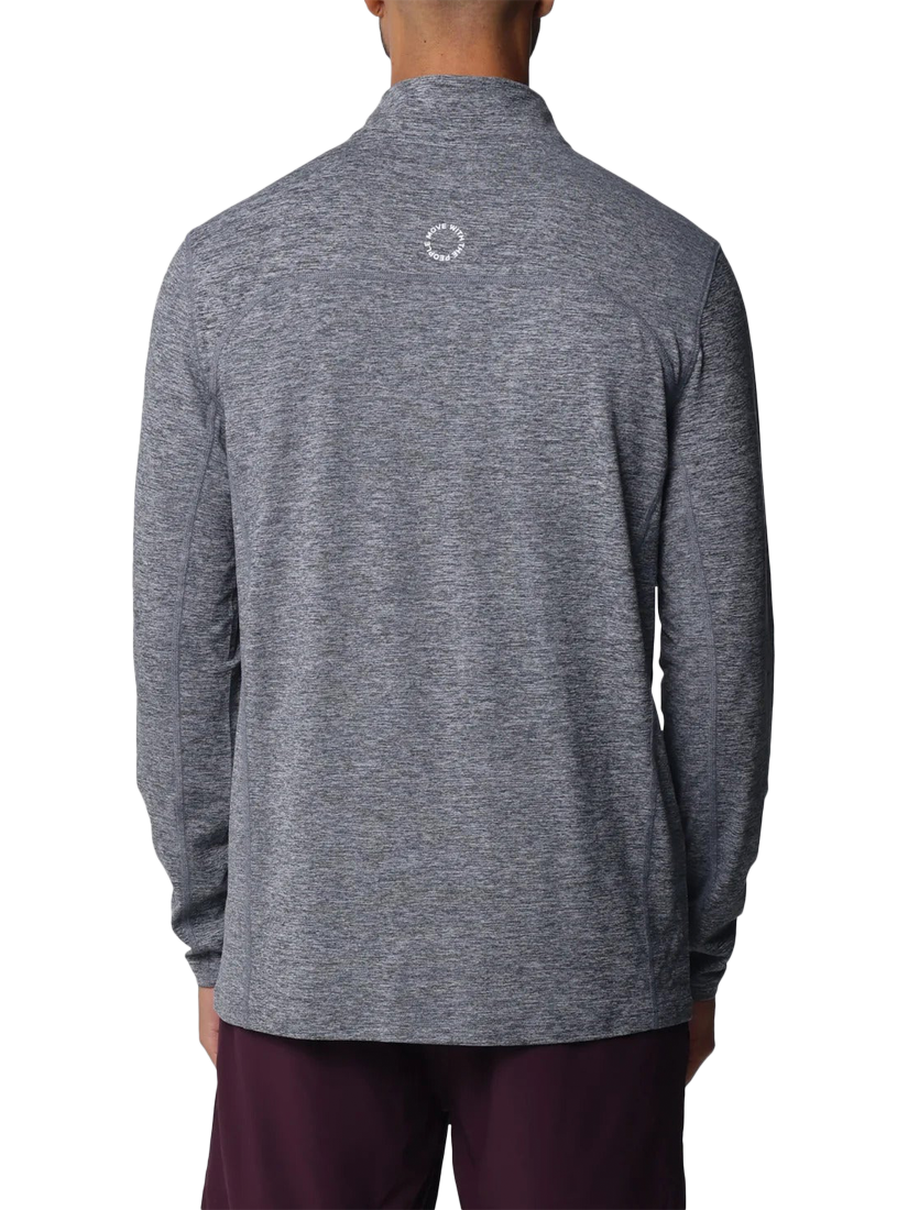 Product image 2 of 6, which shows REFLO Purus Long Sleeve Zip Neck Performance Midlayer Top, Caviar Marl, XS