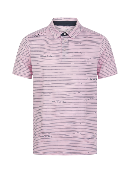REFLO Tagus Short Sleeve Recycled Polo Shirt, Chalk Pink - view 2, Chalk Pink